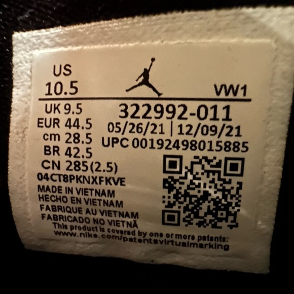 Jordan 6 Rings Black Ice Sneakers - Men’s Size 10.5 - Picture 5 of 5